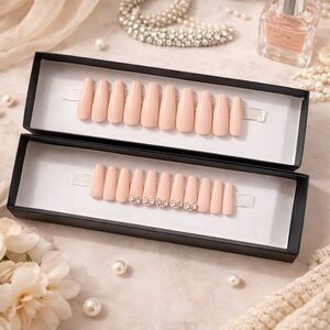 Handmade Pink Press On Nail Set